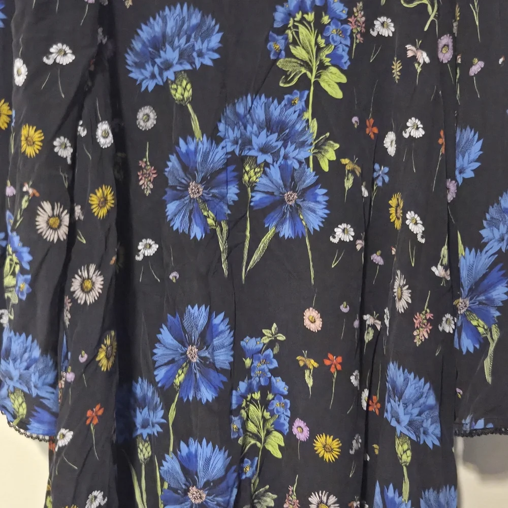 Maeve Anthropologie Aderyn Botanical Silk Dress Size Small - Picture 4 of 9